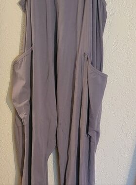 Sleeveless Lavender-Gray Utility Pocket Jumpsuit
